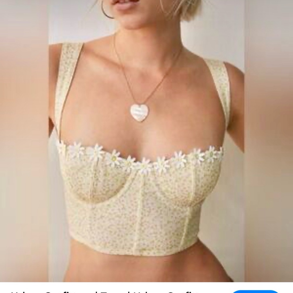 Urban Outfitters Cream Floral Bralette